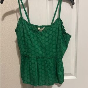 Chic Green Lace Camisole Top